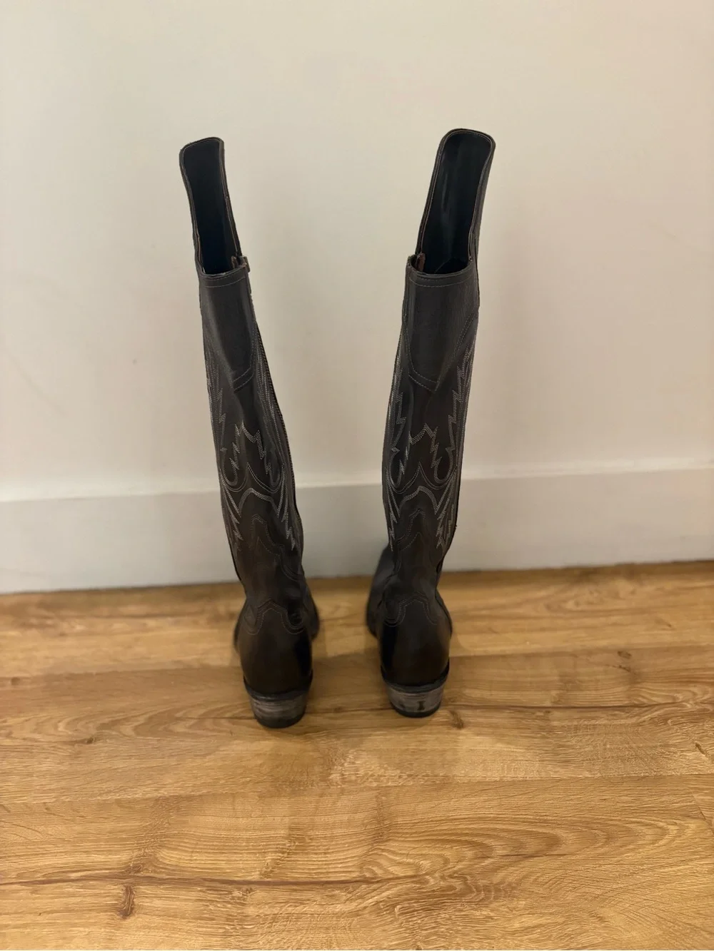 Ariat Black Over-the-Knee Western Riding Boots with Embroidery